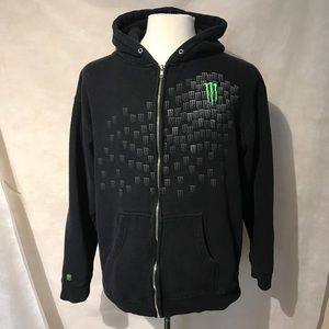 Monster Energy L Zipper Black Hoodie A3569